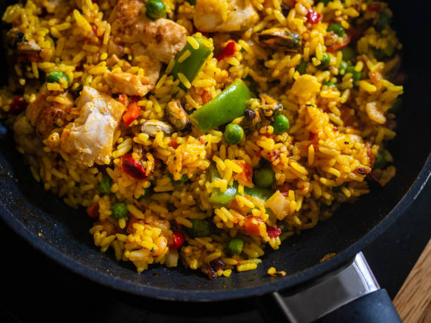istock Paella seafood in cooking pan 1208306455