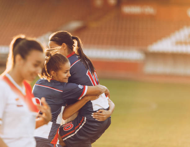 istock Celebrating the victory after soccer match! 1208306572