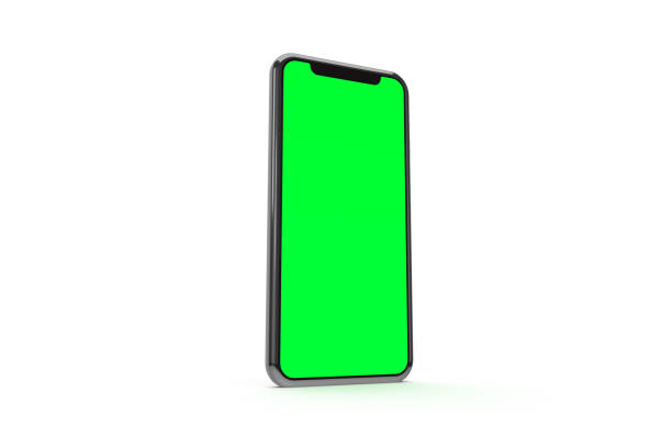 3D Rendering of Blank Full Screen Smart Phone Mock Up with Green Screen