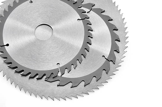 istock Circular saw blades for wood isolated on white 120830770