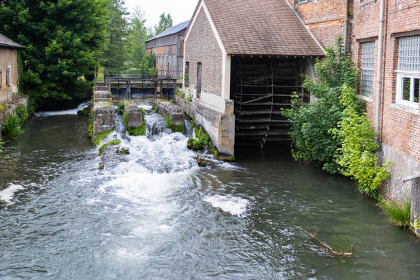 istock Lock and water wheel of an old mill 1208308240