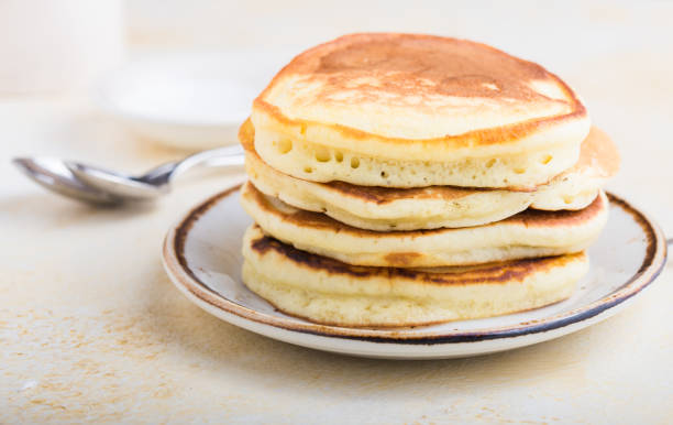 istock Stack of tasty buttermilk pancakes. Horizontal composition, breakfast food 1208308479