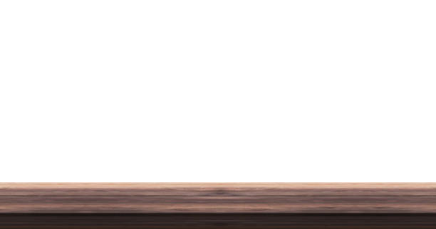 istock Empty top wooden table isolated on white background 1208310508