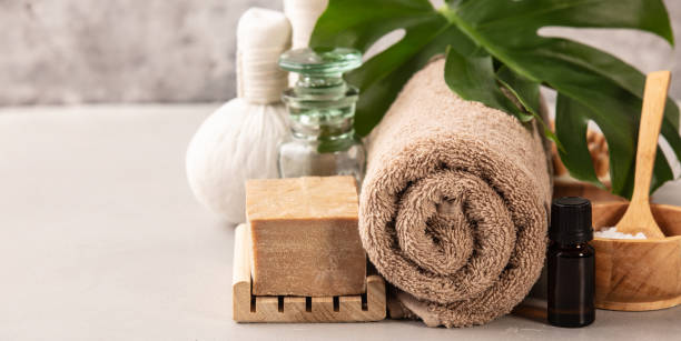 istock Accessories for spa procedures. Natural ingredients for beauty 1208310897