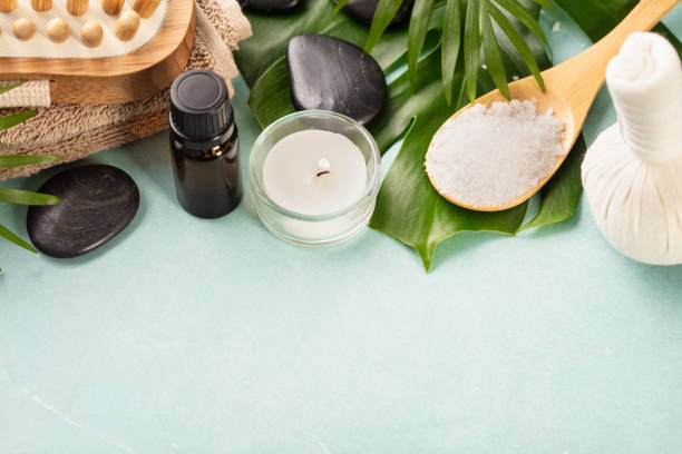 istock Accessories for spa procedures. Natural ingredients for beauty. 1208310917