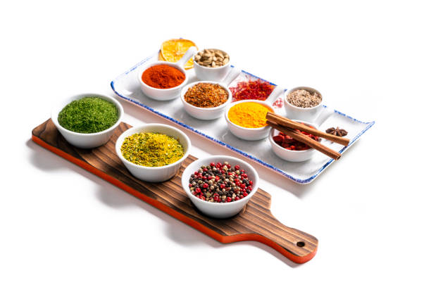 istock Spices herbs condiments seasoning isolated on white 1208311023