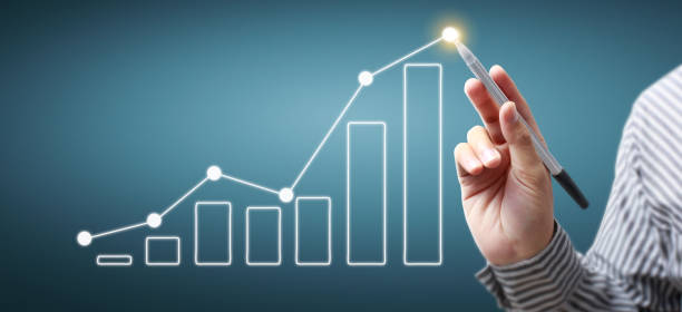 istock Hand drawing chart, graph stock of growth 1208311997