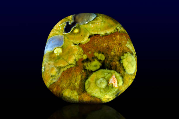 istock Polished rhyolite ( rainforest jasper ) stone photo 1208312025