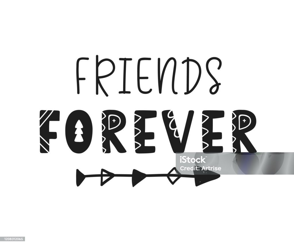 Friends Forever Lettering Isolated On White Stock Illustration ...