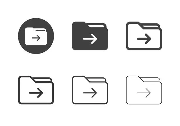 Vector illustration of Move Folder Icons - Multi Series