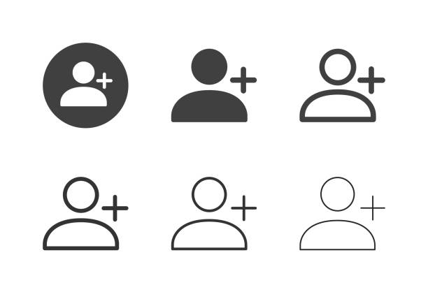 New User Icons - Multi Series New User Icons Multi Series Vector EPS File. profile view photos stock illustrations