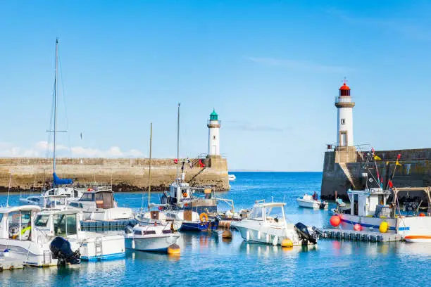 Photo of Port of Town Le Palais in isle Belle Ile en Mer in France in the Morbihan