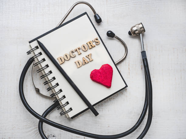 istock Happy Doctor's Day. Beautiful greeting card. Isolated background 1208319015