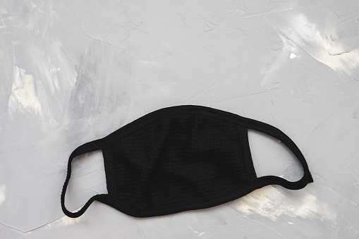 Unisex reusable black cotton mouth mask washable. Dust, smog and pollen protection