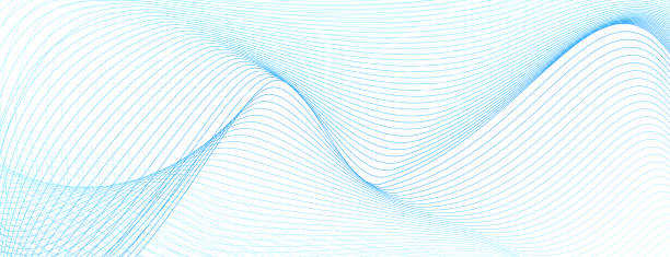 薄い水色の起伏曲線が白に点灯します。着色された工業用線アートパターン。ラジオ、音波の概念。小切手、チケット、バナー、証明書、クーポン、バウチャーの抽象的なベクトルの背景。� - abstract communication wave pattern striped点のイラスト素材／クリップアート素材／マンガ素材／アイコン素材