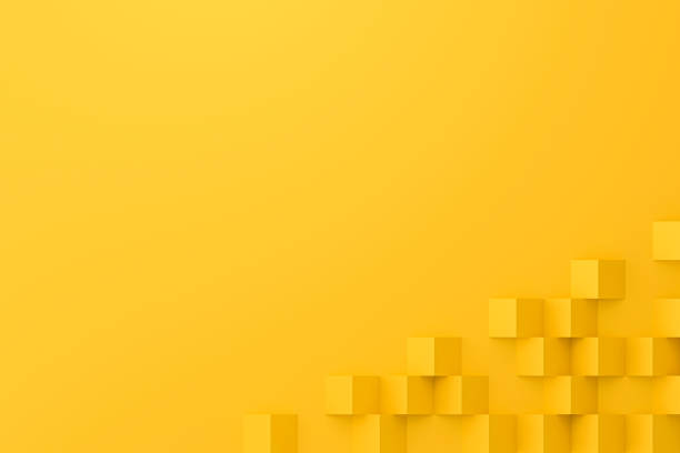 Abstract yellow background with polygon paper style. Blank rhombus wallpaper for website template. 3D rendering.