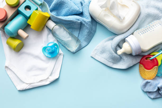 istock Baby Goods: Baby Boy Still Life 1208325489