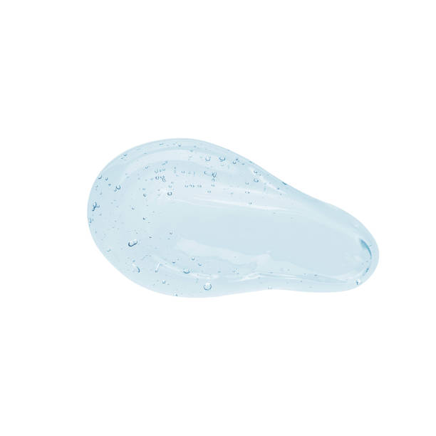 istock Clear blue liquid serum gel smudge with bubbles isolated 1208328706