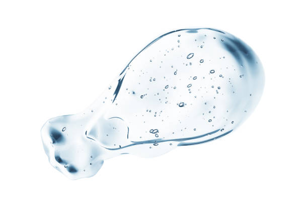 istock Transparent clear blue gel jelly smudge with bubbles isolated 1208330258