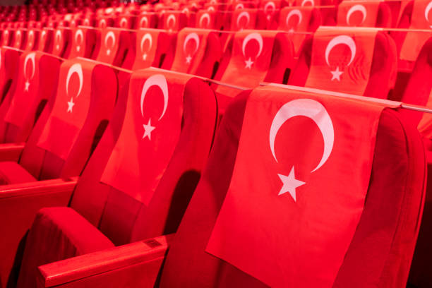 istock Turkish national flag in auditorium 1208331470