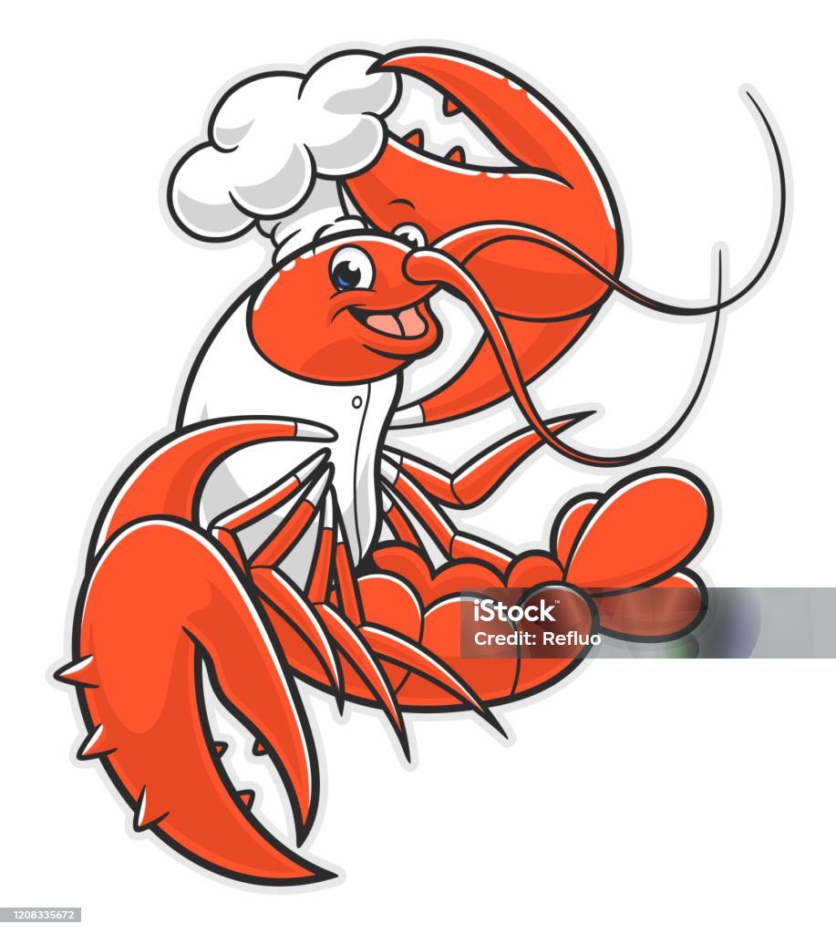 Cartoon Lobster Cook Stock Illustration - Download Image Now - Lobster -  Animal, Lobster - Seafood, Crayfish - Animal - iStock