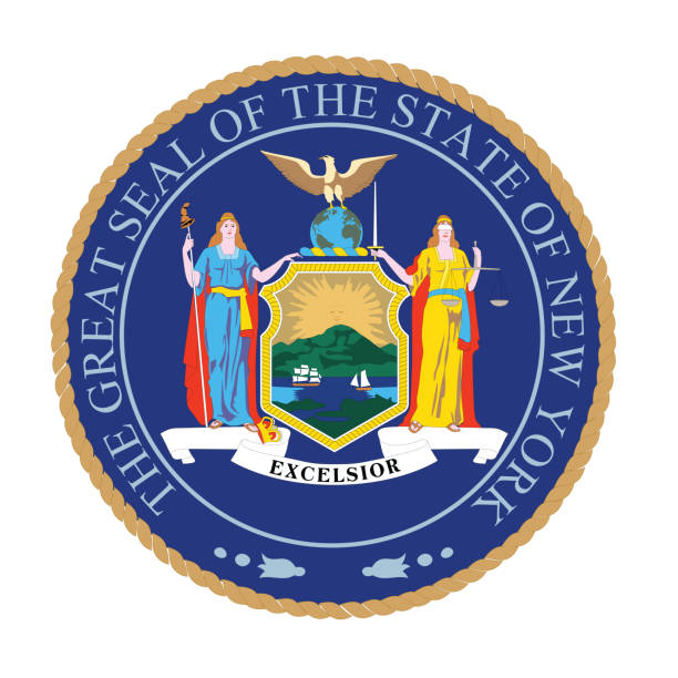 New york. Vector of New York seal flag. new york stock illustrations