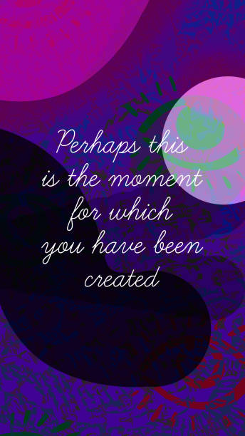 istock Perhaps this is the moment for which you have been created. A modern cool inspirational quote, motivational quote, message inspired by the Bible. For print, social media, home decor, web banners. White typescript, unique arty background. 1208336273