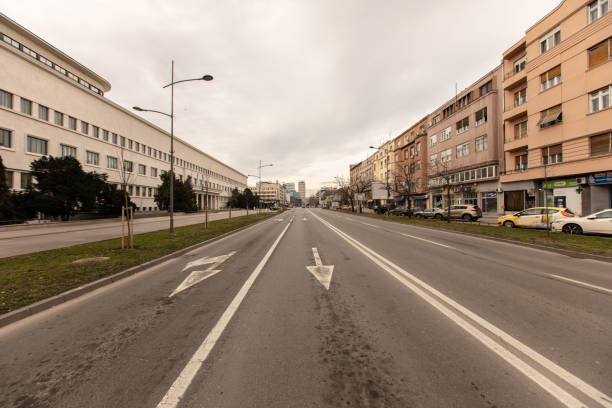 istock Empty city streets in Novi Sad, Serbia 1208338507
