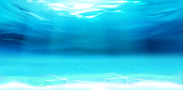 stockillustraties, clipart, cartoons en iconen met onderwaterachtergrond, wateroppervlak, oceaan, zee - ocean under water