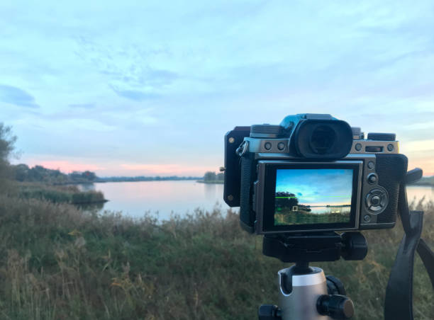 istock Photographing the sunset at the river IJssel during springtime 1208340107