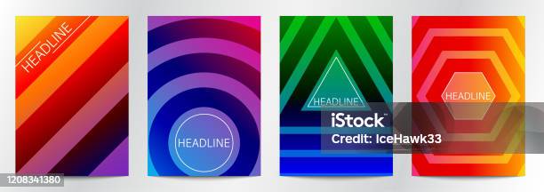 Gradient Color Book Abstract Gradient Color For Book Cover Brochure Poster Set Stock ...