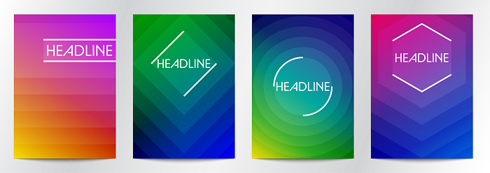 Gradient Color Book Abstract Gradient Color For Book Cover Brochure Poster Set Stock ...