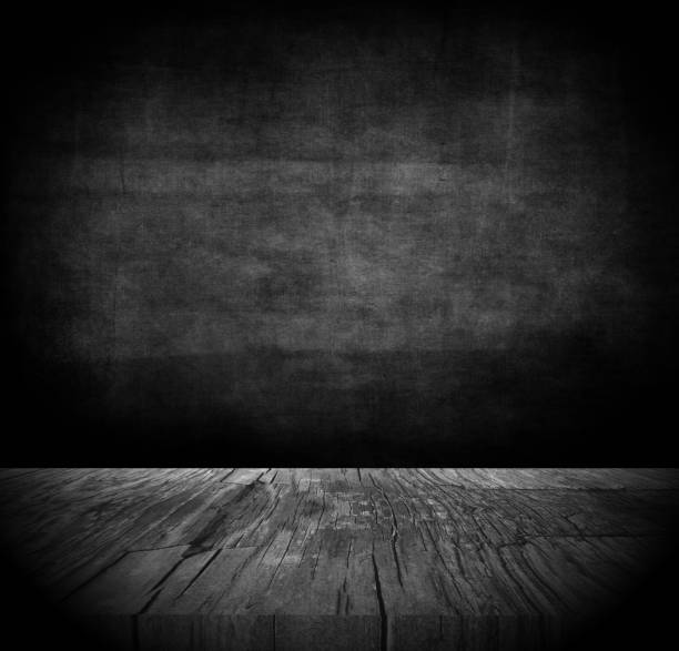 istock 3D grunge background with dark wooden table 1208347753