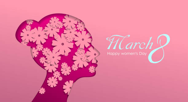 istock Girl profile, illustration of women's Day theme. 1208347782