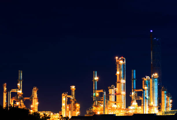 istock Petrochemical plant at dark 1208348747