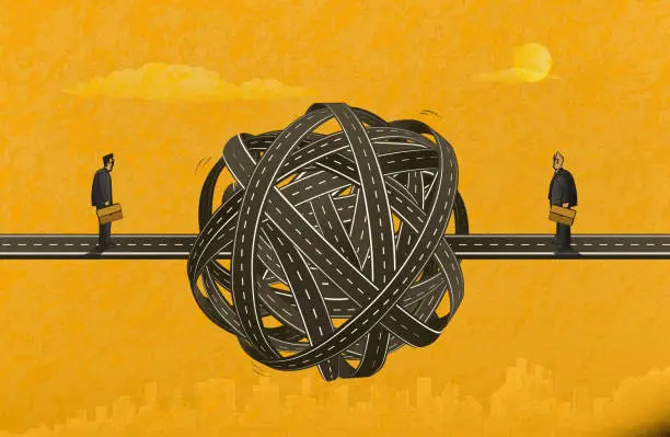 Vector illustration of Tangled Knot-Business World