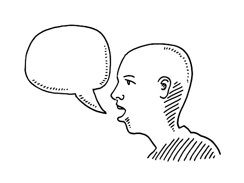  Ilustración de Perfil Hablando Persona Voz Burbuja Dibujo y más Vectores Libres de Derechos de Croquis