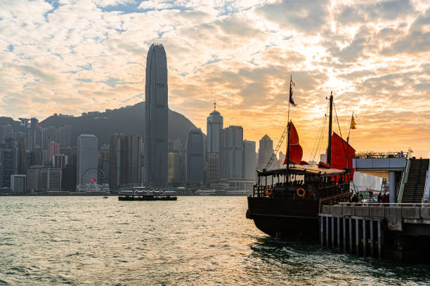 istock Traditional Junk Boat at the Victoria Harbour 1208350794