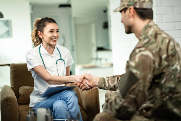 istock I'm glad to see your are doing well, soldier! 1208351009