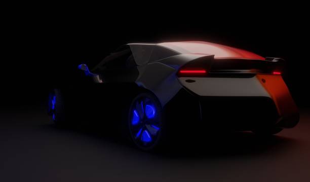 istock 3D futuristic car model in the dark 1208352844