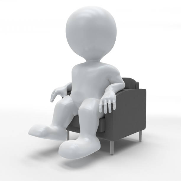 istock 3D Morph Man Relaxing in Armchair 1208355245