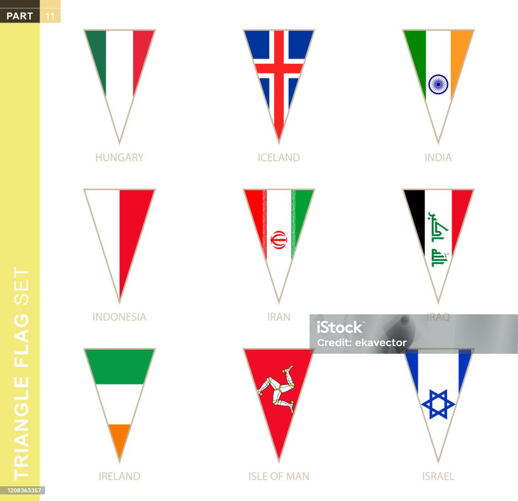 Triangles In Flags Triangle Flag Set Stylized Country Flags Stock Illustration - Download ...