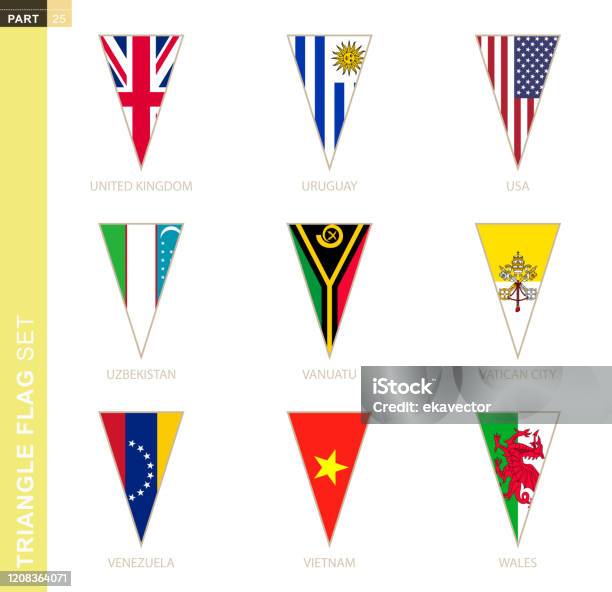 Triangles In Flags Triangle Flag Set Stylized Country Flags Stock Illustration - Download ...