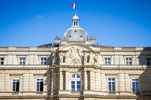 Luxembourg Palace, seat of the Senate of the Fifth Republic. Paris, France.