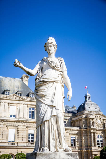 Luxembourg Palace and Statue of Minerva, Paris, France