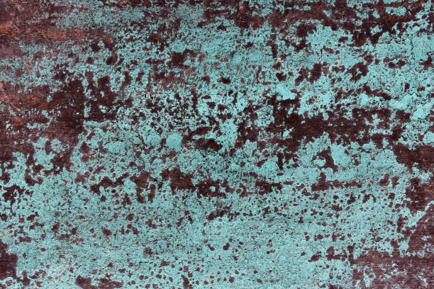 istock Wooden color peeling paint texture background, Old brown rustic surface of wood board pattern panel with copy space for design template. 1208366624