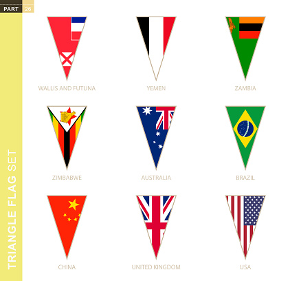 Triangles In Flags Triangle Flag Set Stylized Country Flags Stock Illustration - Download ...