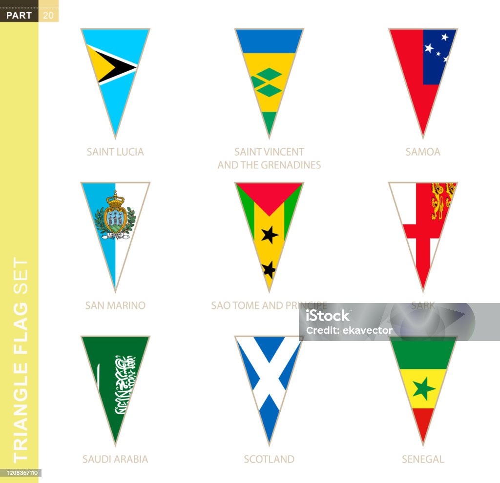 Triangles In Flags Triangle Flag Set Stylized Country Flags Stock Illustration - Download ...
