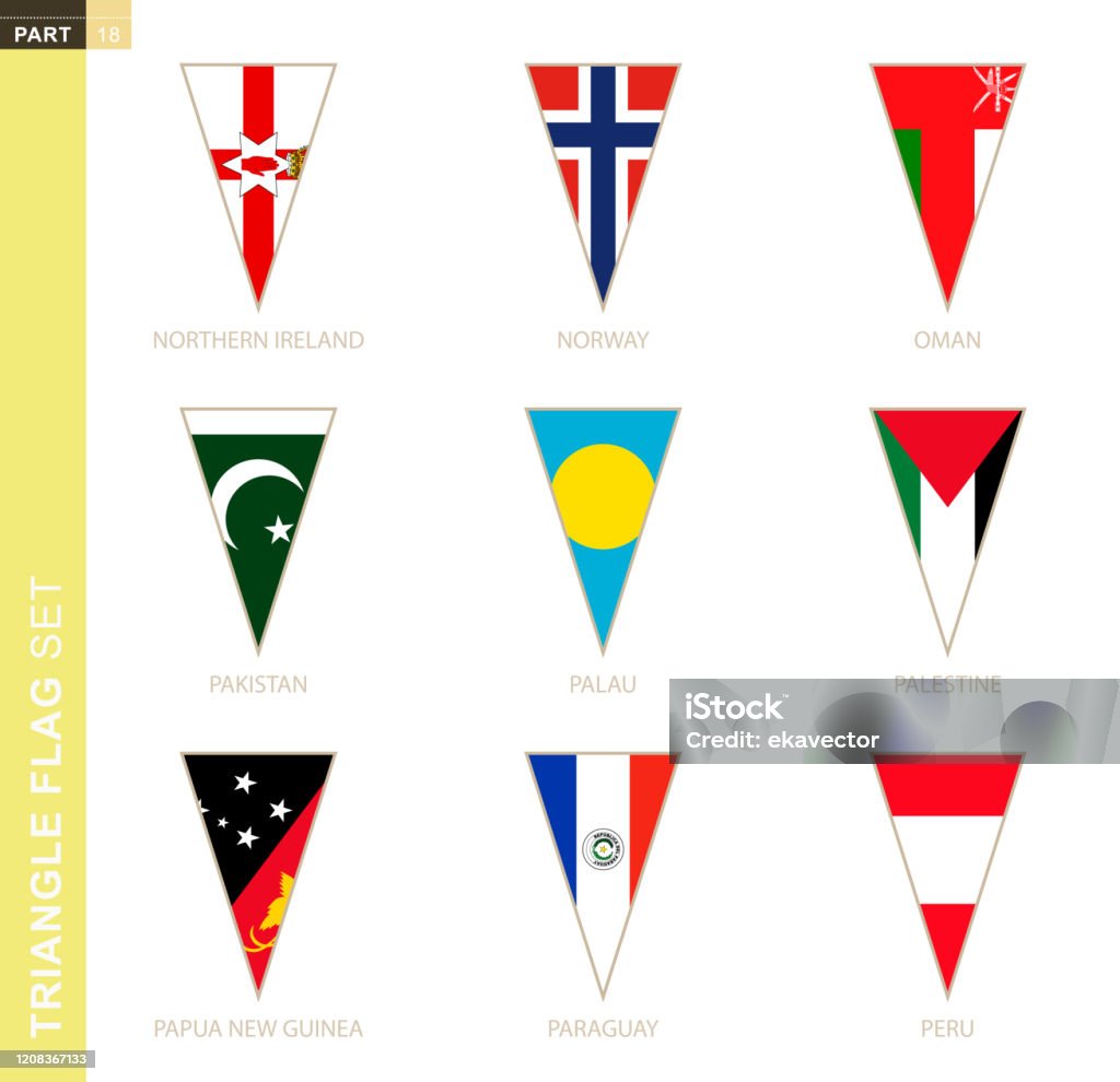 Triangles In Flags Triangle Flag Set Stylized Country Flags Stock Illustration - Download ...