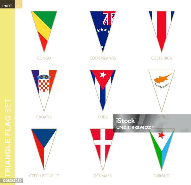 Triangles In Flags Triangle Flag Set Stylized Country Flags Stock Illustration - Download ...